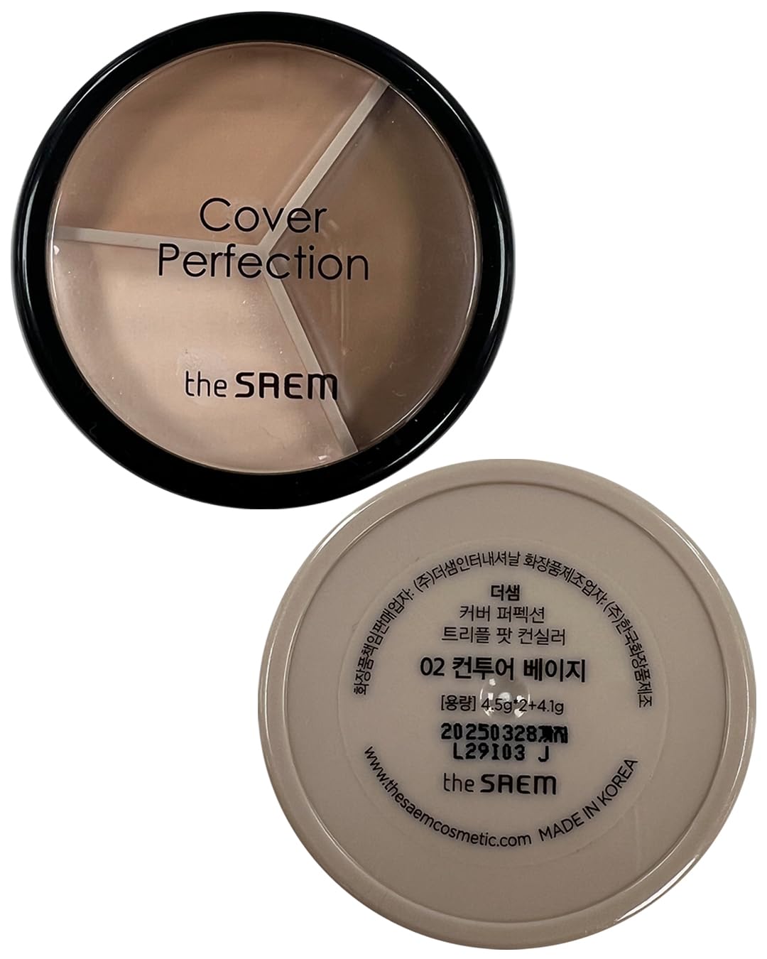 The Saem - Cover Perfection Triple Pot Concealer - #02 Contour Beige